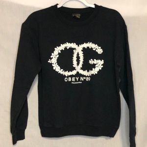 Obey sweatshirt- black- size Small